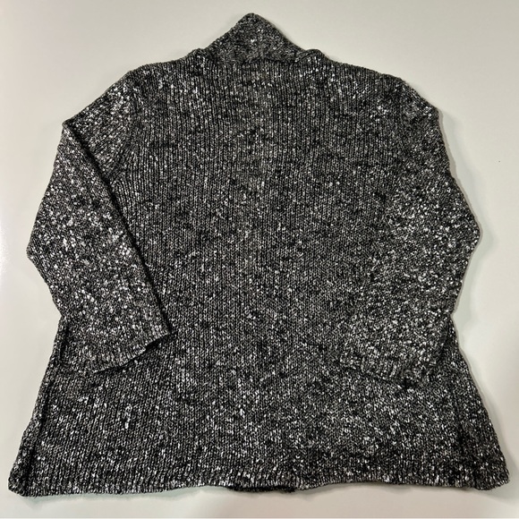 Eileen Fisher Open Cardigan Sweater Women’s XS Black White Gray Italian Linen - Picture 11 of 11